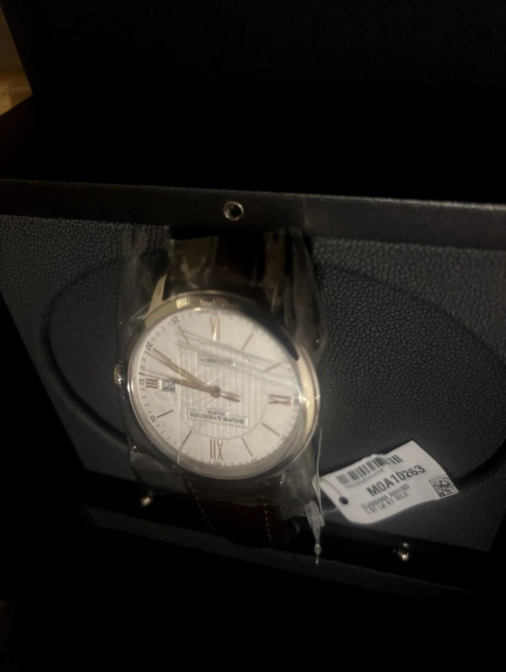 NWT BAUME & MERCIER BROWN LEATHER WATCH